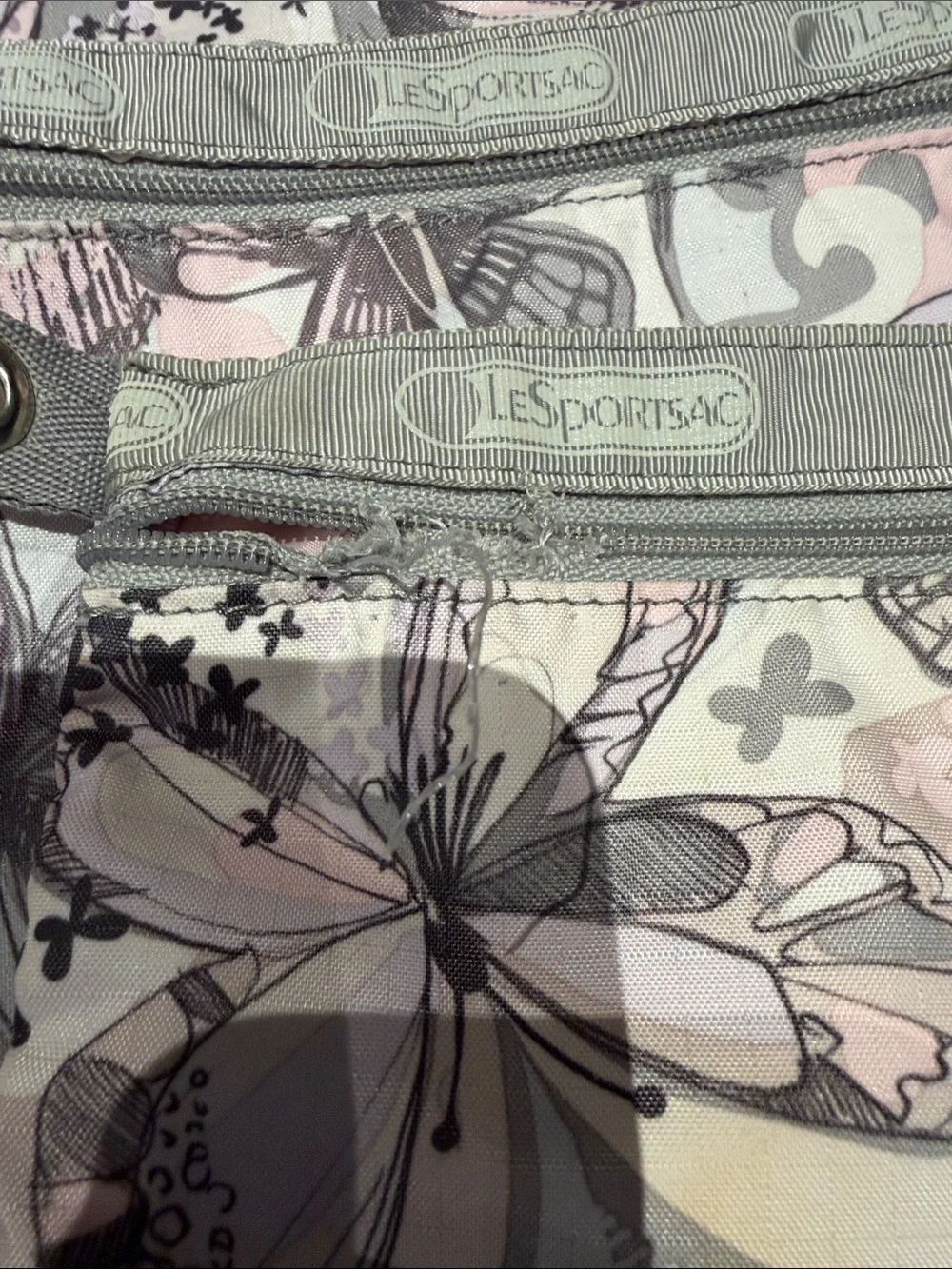 Lesportsac Butterfly & Floral Cosmetic Pouch Trio in Pink and Gray